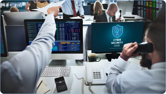 Cybersecurity services protecting business systems