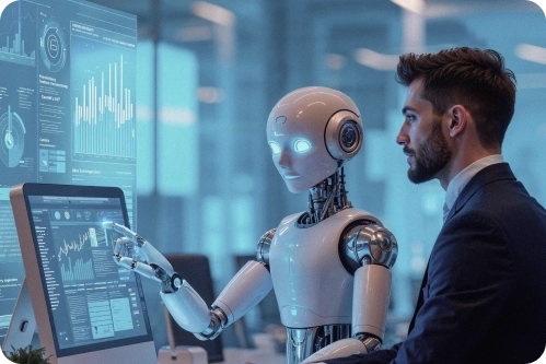 Team collaborating around a laptop