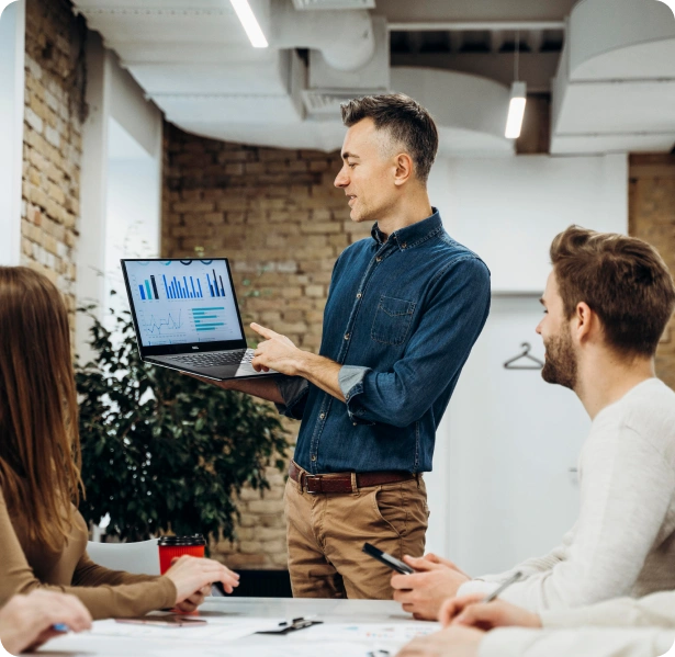 Manufacturing team collaborating