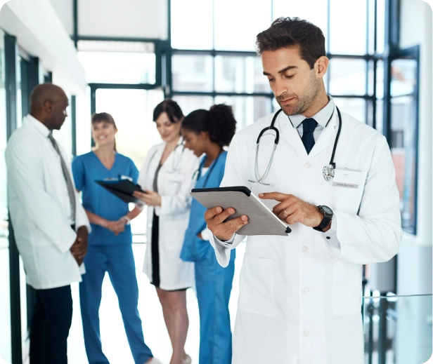 Healthcare professionals collaborating